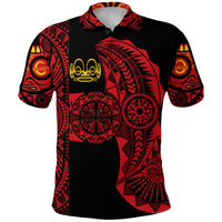 Marquesas Islands Polo Shirt Marquesan Tattoo Original Style Red LT8 - Polynesian Pride