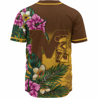 Hawaii Custom Personalised Baseball Shirt - Mililani Trojan High School Hawaiian Tropical Flowers Baseball Shirt LT10 - Polynesian Pride