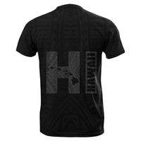 Hawaiian Kanaka Map Kakau Tatau Gray Polynesian T Shirt - Polynesian Pride
