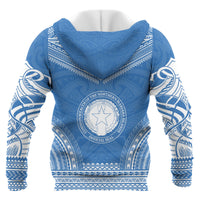 Northern Mariana Island Polynesian Chief Custom Hoodie Flag Version Unisex Blue - Polynesian Pride