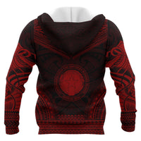 Northern Mariana Island Polynesian Chief Custom Zip up Hoodie Red Version Unisex Red - Polynesian Pride
