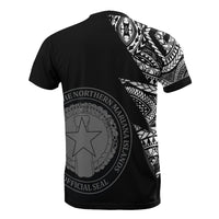 Northern Mariana Islands Custom All Over T Shirt C N M I Seal Micronesian Pattern - Polynesian Pride