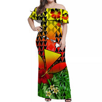 Polynesian Couple Outfits Hawaii Flowers Matching Dress and Hawaiian Shirt Color Tribal Pattern Hawaiian LT13 - Polynesian Pride