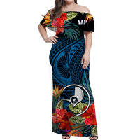 Custom Yap State Matching Dress and Hawaiian Shirt Polynesian Hibiscus Flowers LT14 - Polynesian Pride