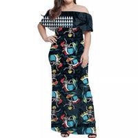 Hawaii Skeleton Surf Matching Dress and Hawaiian Shirt Halloween Hawaiian Tribal LT13 - Polynesian Pride
