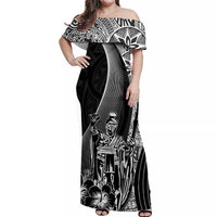Hawaii King Kamehameha Matching Dress and Hawaiian Shirt Vibe Black Style LT6 - Polynesian Pride