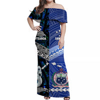Polynesian Matching Hawaiian Shirt and Dress Samoa New Zealand Together Blue LT8 - Polynesian Pride
