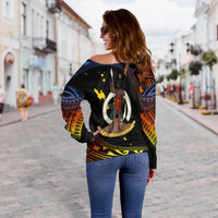 Vanuatu Proud To Be A Ni-Van - Polynesian Pattern Off Shoulder Sweater - Tafea Province LT7 - Polynesian Pride
