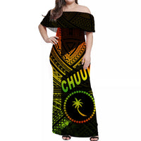 FSM Chuuk Off Shoulder Long Dress Original Vibes - Reggae LT8 - Polynesian Pride