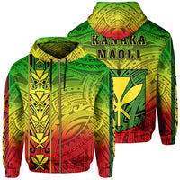 Polynesian Kanaka Flag Kanaka Maoli Hawaii Zip Hoodie Original Unisex Original - Polynesian Pride