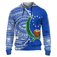 Pohnpei Hoodie Micronesia Patterns With Coat of Arms Unisex Blue - Polynesian Pride
