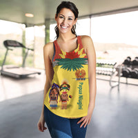 Papua New Guinea Women Racerback Tank Indigenous PNG Huli Tapa Style LT9 - Polynesian Pride