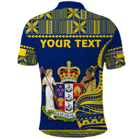Custom Niue Polo Shirt Hiapo Mix Polynesian Happy Constitution Day LT14 - Polynesian Pride