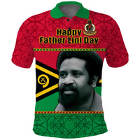 Custom Vanuatu Polo Shirt Vanuatuan Flag Sand Drawing Happy Father Lini Day LT14 - Polynesian Pride