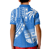 Fiji Rugby Sevens Polo Shirt KID Fijian 7s Tapa Polynesian Blue Ver.01 LT13 - Polynesian Pride