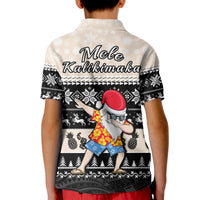 Hawaii Mele Kalikimaka Polo Shirt Dabbing Santa Black Merry Christmas LT14 - Polynesian Pride