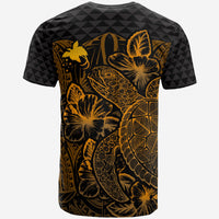 Papua New Guinea T Shirt Papua New Guinea Flag Turtle Hibiscus Gold - Polynesian Pride