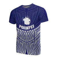 Pohnpei Polynesian T Shirt Blue Pride Map And Seal Unisex Blue - Polynesian Pride