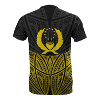 Pohnpei Polynesian T Shirt Gold Pride Map And Seal - Polynesian Pride