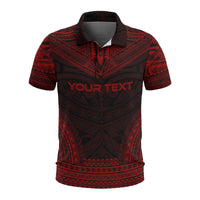 Pohnpei Custom Polo Shirt Pohnpei Flag Polynesian Chief Tattoo Red Version Unisex Red - Polynesian Pride