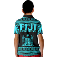 Fiji Rugby Sevens Kid Polo Shirt Simple Blue Style LT9 - Polynesian Pride
