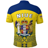 Niue Polo Shirt Rock of Polynesia (Golden) LT13 - Polynesian Pride