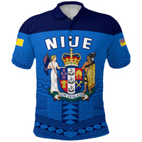 Niue Polo Shirt Rock of Polynesia LT13 Unisex Blue - Polynesian Pride