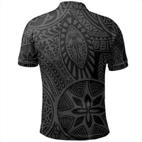 Unisex Polynesian Hawaiian Style Tribal Tattoo Gray Polo Shirt - Polynesian Pride