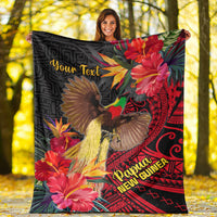 (Custom Personalised) Papua New Guinea Premium Blanket Bird of Paradise Ver.01 LT13 White - Polynesian Pride