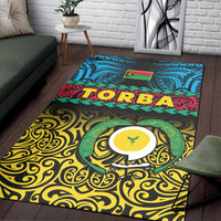 Torba Province Area Rug Vanuatu Pig Tusk Polynesian Flag Style LT14 - Polynesian Pride