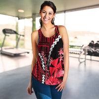 Wallis and Futuna Women Tank Top Polynesian Style Red Color LT6 - Polynesian Pride