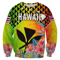 Hawaii Sweatshirt Hawaiian Tribal Kanaka Maoli Hibiscus LT14 Unisex Reggae - Polynesian Pride