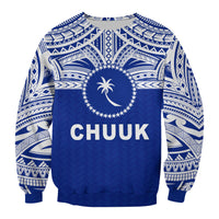 Chuuk Flag Sweatshirt Micronesia Style Blue LT13 - Polynesian Pride