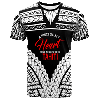 Tahiti T Shirt A Piece of My Heart Unisex White - Polynesian Pride