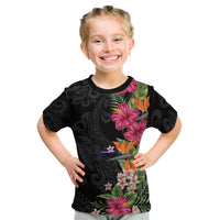 Hawaii Flowers Mix Tribal Pattern T Shirt KID LT6 Art - Polynesian Pride