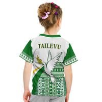 Tailevu Rugby T Shirt Kid Fiji Rugby Tapa Pattern White LT13 - Polynesian Pride