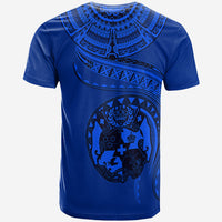 Custom (TOKO ofA) Tonga Polynesian T Shirt Tonga Waves Blue LT13 - Polynesian Pride