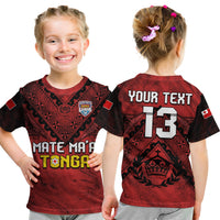 (Custom Text and Number) Tonga Rugby MMT T Shirt KID Ngatu Mate Maa Tonga Grunge LT13 Youth XL Size14 - Polynesian Pride
