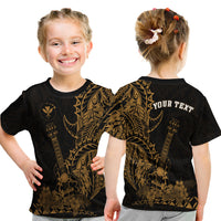 (Custom Personalised) Hawaii Polynesian T Shirt Kid Ukulele Gold LT13 - Polynesian Pride