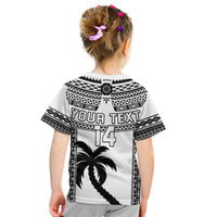 Custom Text And Number Fiji Rugby T Shirt KID Pacific The Bati Black Fijian Tapa LT14 - Polynesian Pride