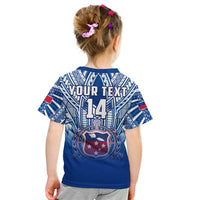 (Custom Text And Number) Samoa Rugby T Shirt KID Personalise Toa Samoa Polynesian Pacific Navy Version LT14 - Polynesian Pride