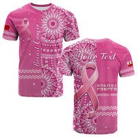 Custom Tonga Breast Cancer T Shirt Tongan Ngatu Pattern No One Fights Alone LT14 Adult Pink - Polynesian Pride