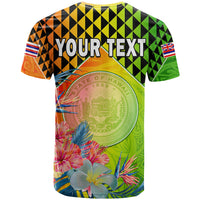 Custom Happy Hawaii Fathers Day T Shirt Hawaiian Tribal Kanaka Maoli Hibiscus LT14 - Polynesian Pride