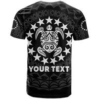Custom Islands T Shirt Circle Pattern Mix Sea Turtle Black Version LT14 - Polynesian Pride