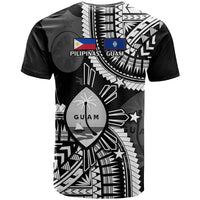 Guam and Philippines T Shirt Guaman Filipinas Together Black LT14 - Polynesian Pride