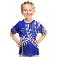 Fiji Rugby Sevens T Shirt KID Fijian 7s Tapa Polynesian Blue Ver.02 LT13 - Polynesian Pride