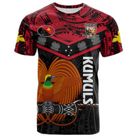 (Custom Text and Number) Papua New Guinea Rugby T Shirt PNG Kumuls Bird of Paradise Black LT14 - Polynesian Pride