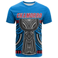 Custom Guam Chamorro T Shirt Latte Stone Blue Polynesian Haligi LT13 - Polynesian Pride