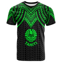 Tahiti T Shirt Polynesian Armor Style Green Unisex Art - Polynesian Pride