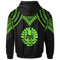 Tahiti Zip up Hoodie Polynesian Armor Style Green - Polynesian Pride